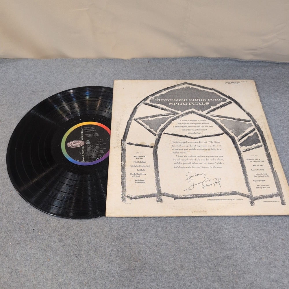 Tennessee Ernie Ford Spirituals Vinyl LP Capitol T-818 Gospel - Picture 2 of 2